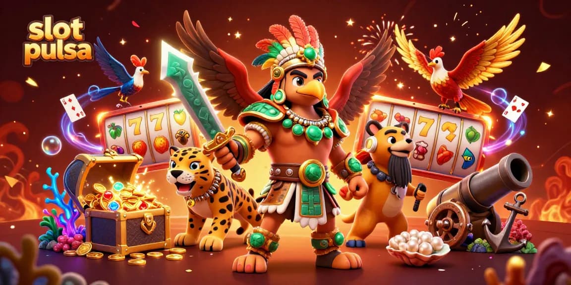 Terlibat dengan permainan slot pulsa yang mendebarkan menampilkan karakter 3D yang vibrant dan elemen kasino yang dinamis.