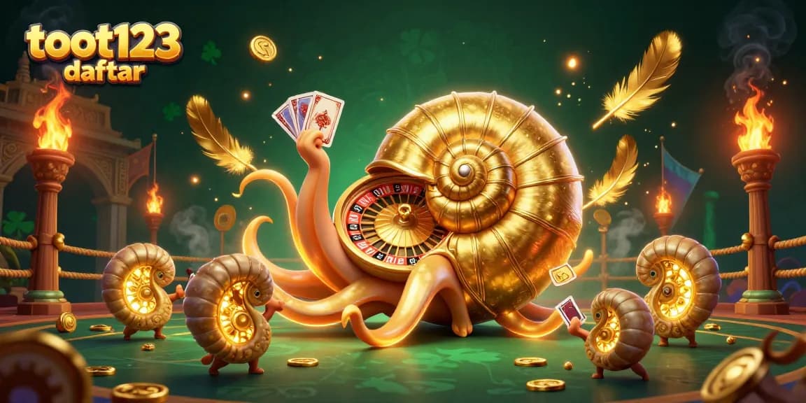 Experience ultimate fun with toot123 daftar at this vibrant 3D casino illustration featuring roulette and cards.