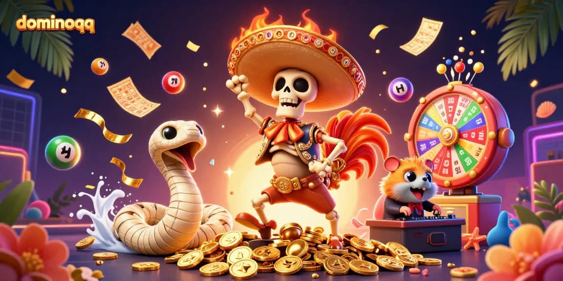 Experience thrilling gameplay with dominoqq in a vibrant casino scene featuring dynamic characters.