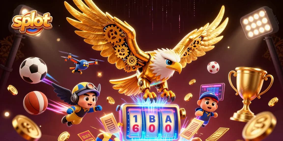 Putar slot dengan simbol dan jackpot di tengah warna latar merah gelap yang mewah.