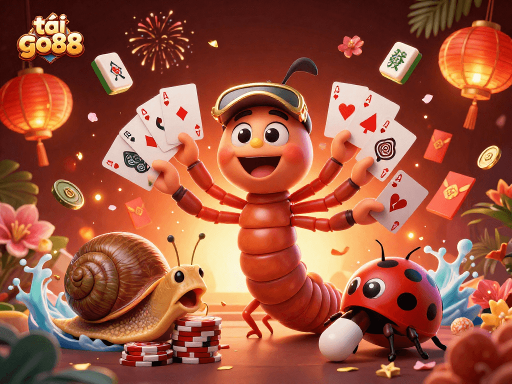 Experience the thrill of tải go88 with a lively casino scene featuring colorful characters and exciting game elements.