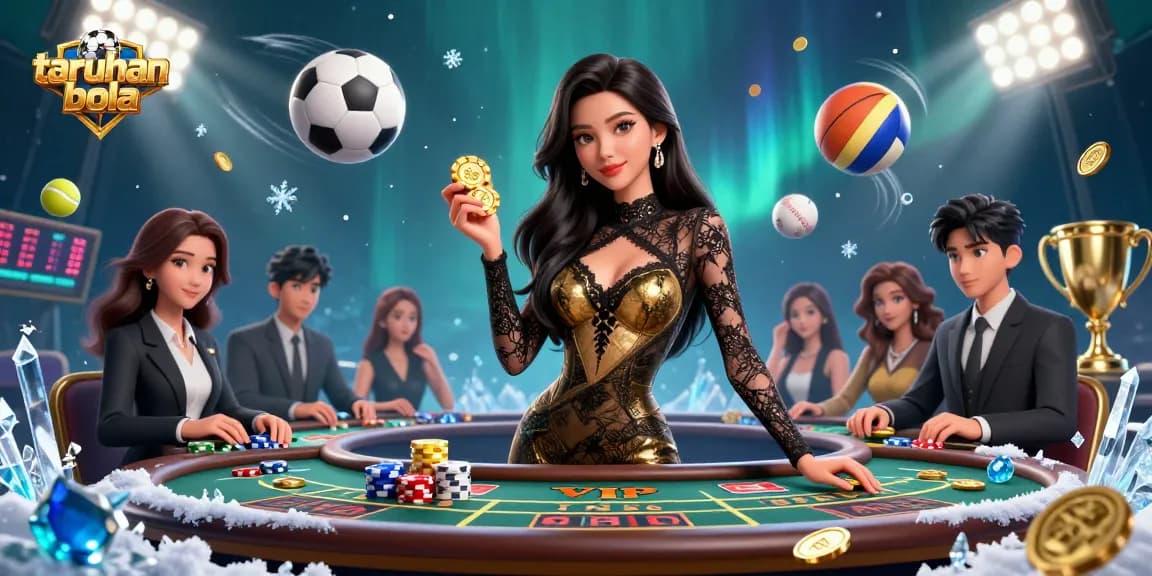 Engage in taruhan bola and sports betting excitement with this vibrant, dynamic illustration