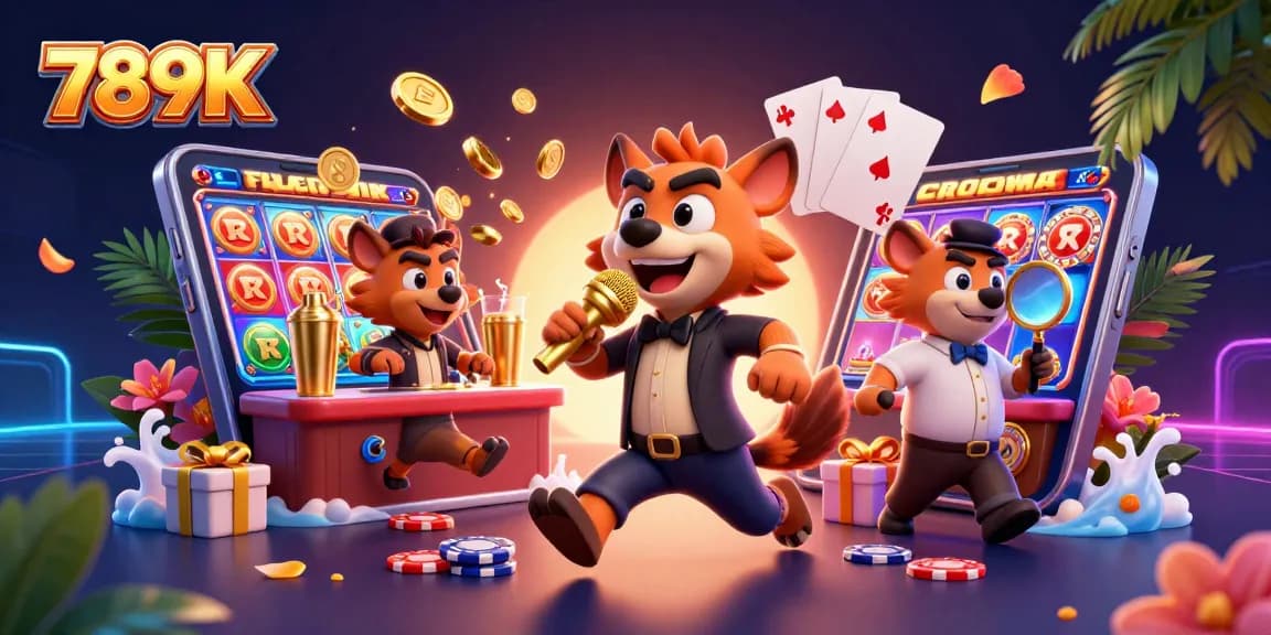 Engage in thrilling fun at 789K casino with hyenas entertaining in a vibrant gaming atmosphere.