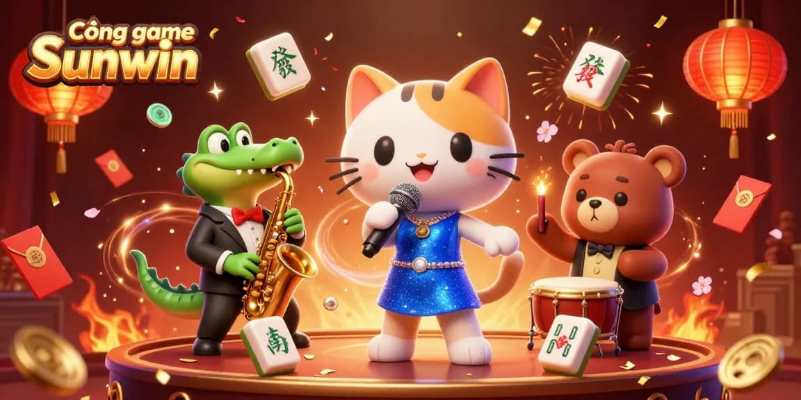 Engage in thrilling play at Cổng game Sunwin with vibrant characters and exciting casino atmosphere.