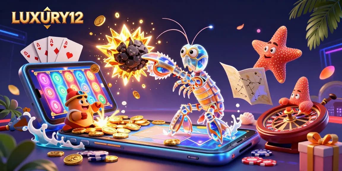 LUXURY12 transforms online slot gaming with golden coins and vibrant visuals, showcasing dynamic gameplay.