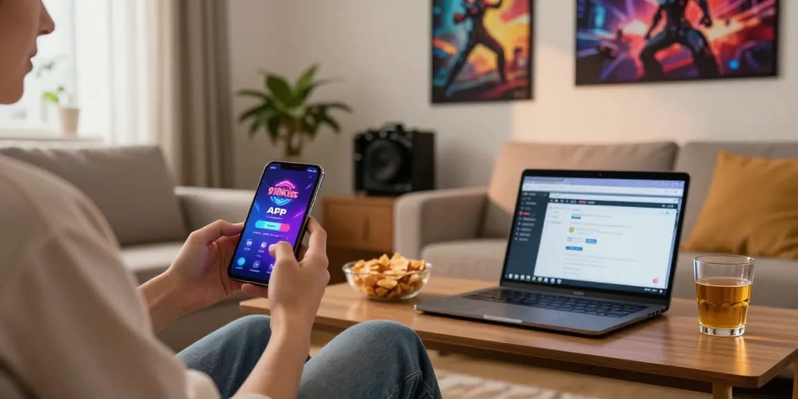 Downloading the latest 918kiss apk download in a cozy gaming setup.