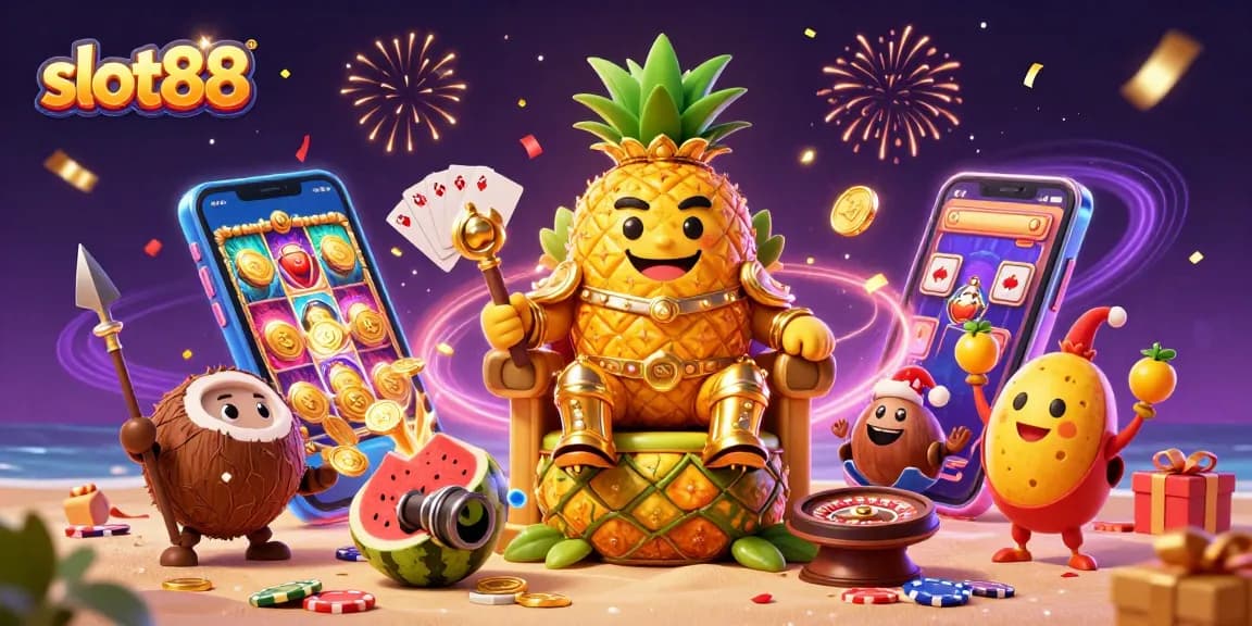 Menangkan jackpot di slot88 dengan raja nanas emas, jester mangga, dan kebo kelapa.