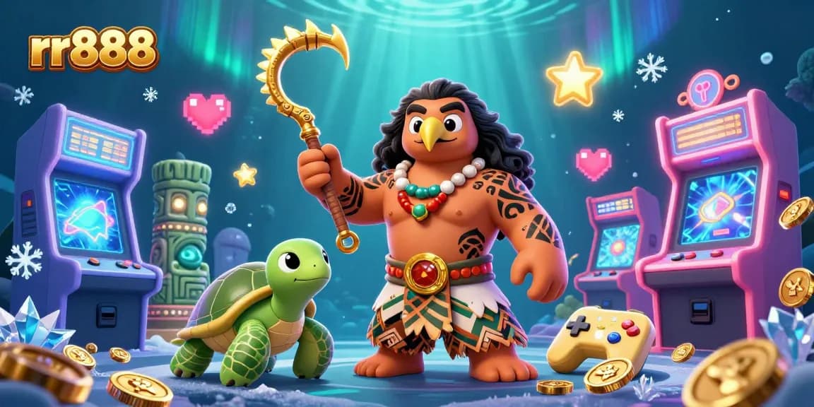 Play exciting games at rr888 while enjoying the vibrant casino environment with colorful characters and elements.
