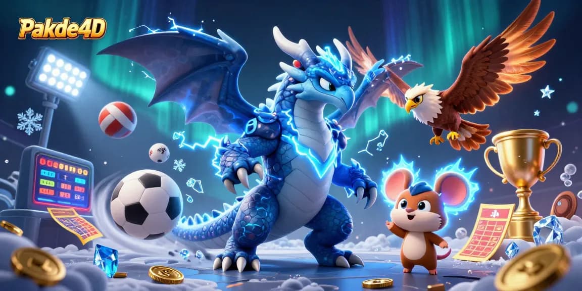 Experience Pakde4D with vibrant 3D characters and dynamic sports betting elements in a captivating illustration.