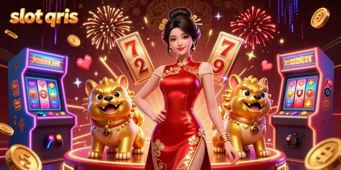 Play at slot qris and experience the joy of winning with exciting jackpot features surrounded by festive decorations.