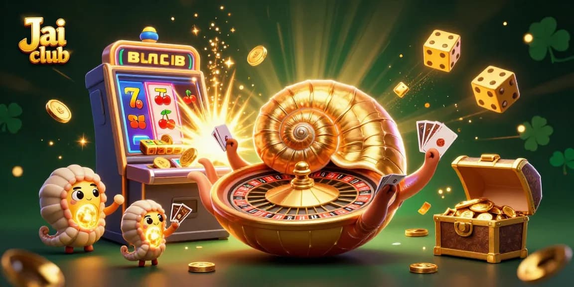 Experience thrilling gameplay with Jai club’s vibrant 3D casino illustration featuring exciting slot and card games.