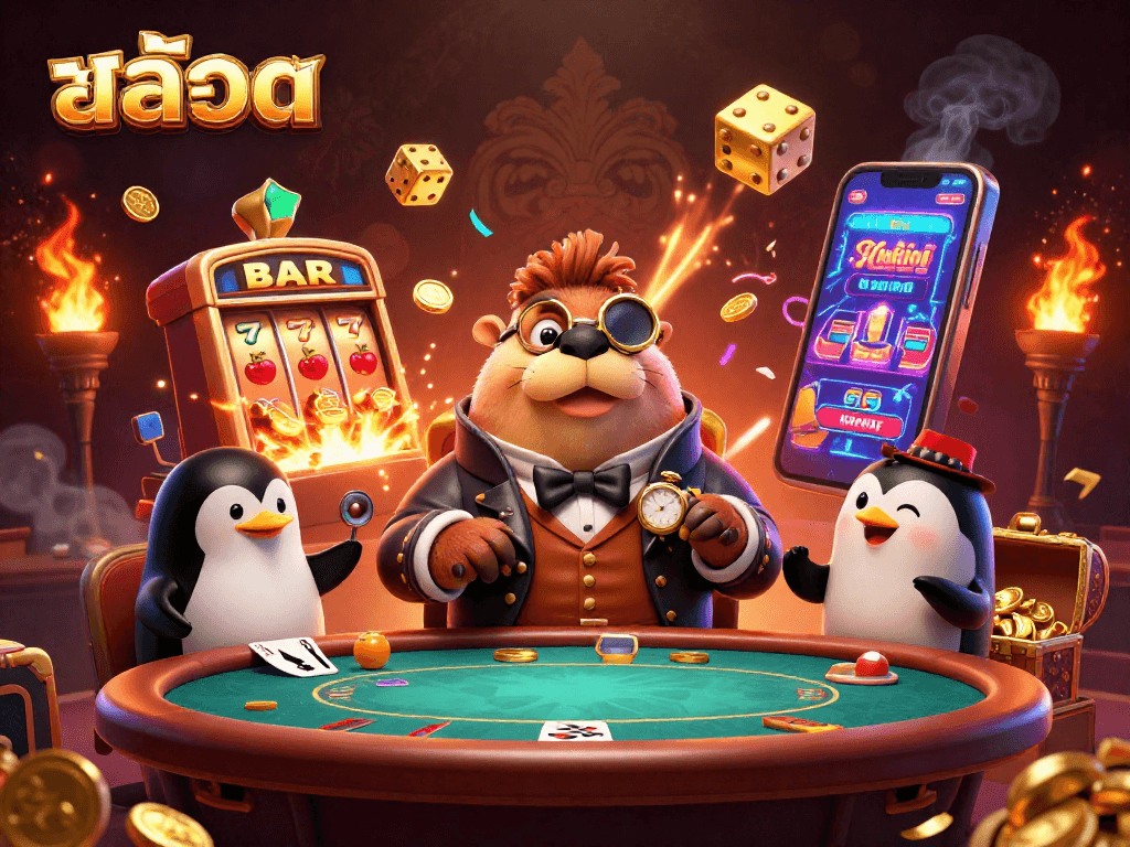 Experience thrilling สล็อต action with a jolly walrus and friends in an exciting underwater casino scene.