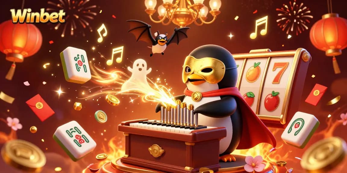 Engage with Winbet through a vibrant casino-themed illustration showcasing dynamic gaming elements.