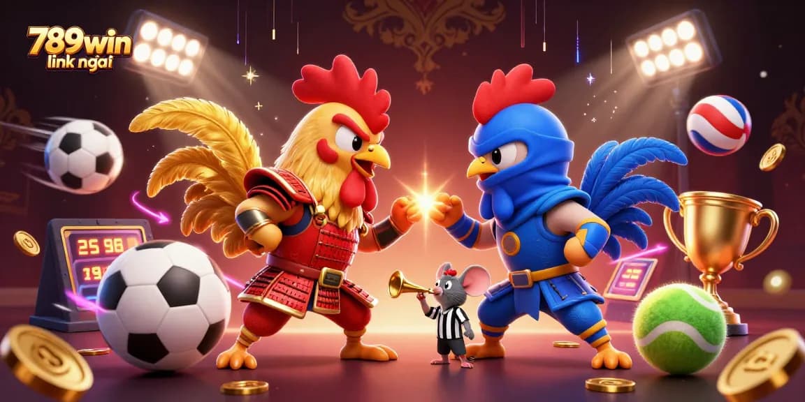 Win big with exciting 789win link mới action featuring dynamic 3D roosters in combat.