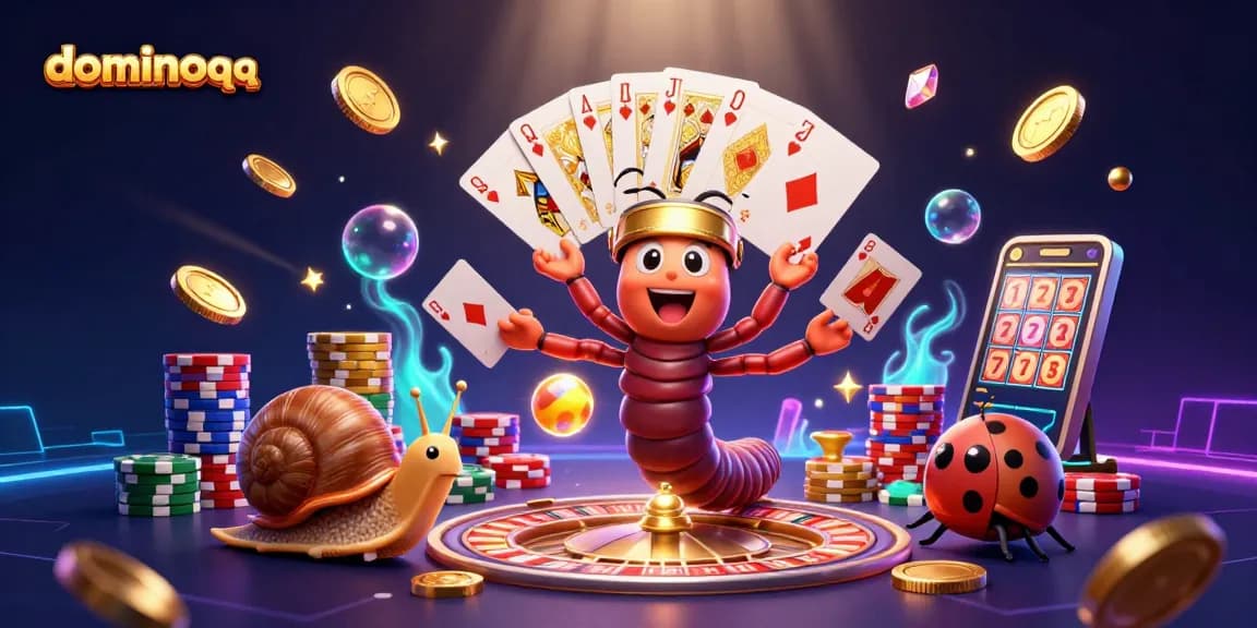Experience thrilling gameplay with dominoqq as cartoon characters engage in vibrant casino activities and strategy.