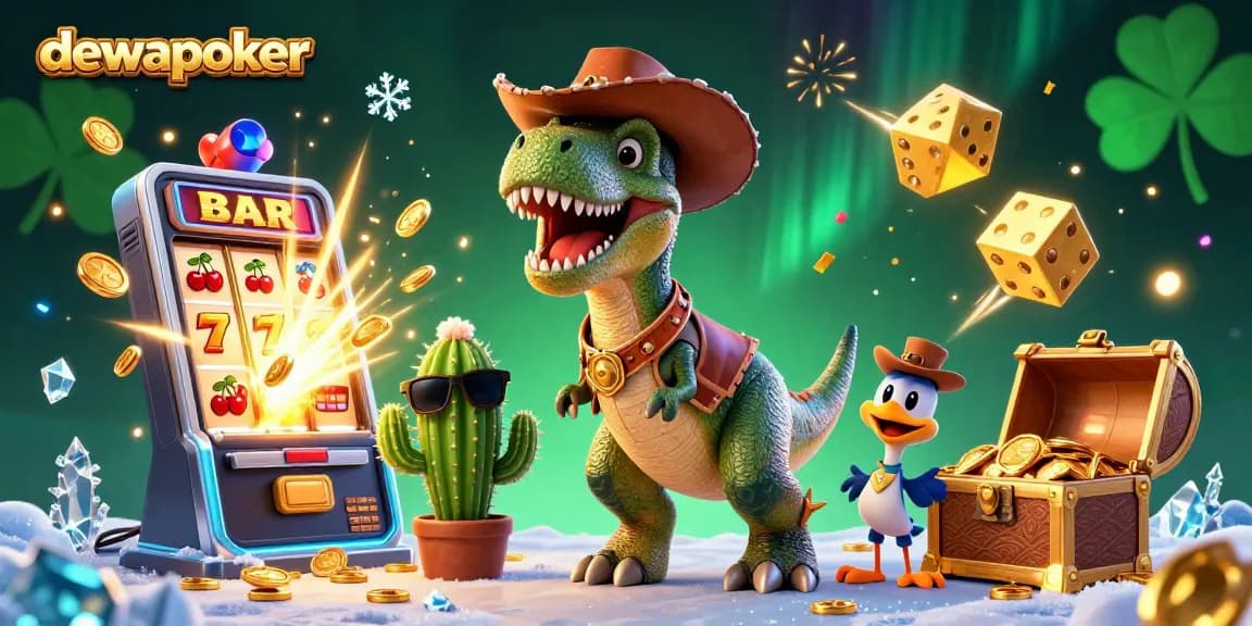 Dewapoker menyajikan permainan slot yang menarik dan menguntungkan dengan karakter lucu dalam ilustrasi 3D berwarna-warni.