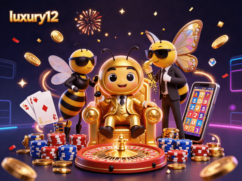 Experience excitement at luxury12 with a bumblebee mob boss in a dynamic casino scene.