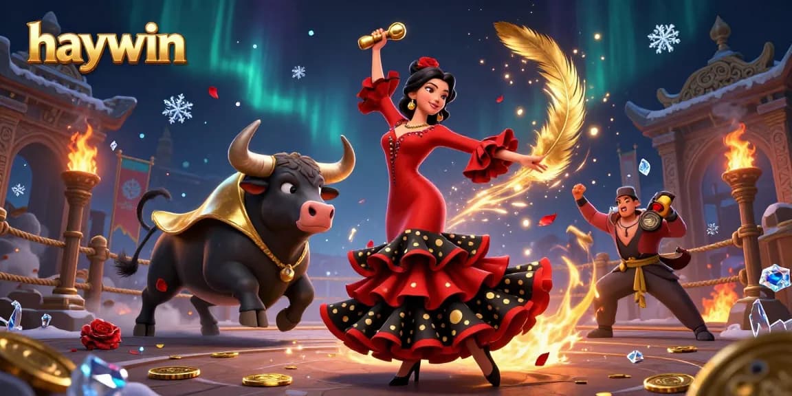 Experience high-stakes play with haywin's vibrant casino-themed digital art featuring lively characters.
