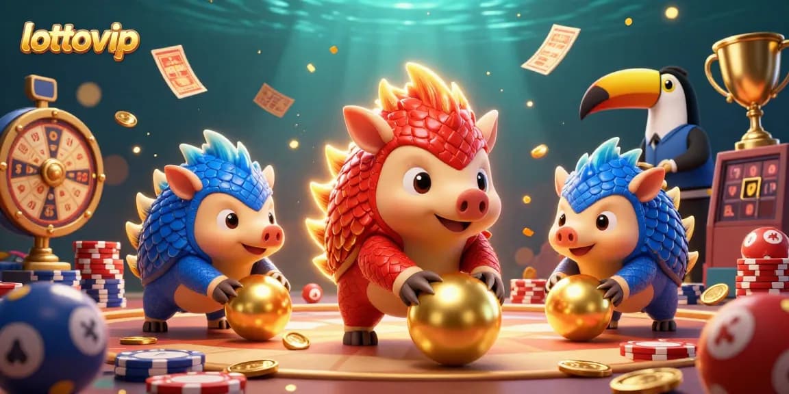 Permainan lottovip memikat dengan karakter lucu boling ke arah koin emas dan tiket lotere yang menggiurkan.