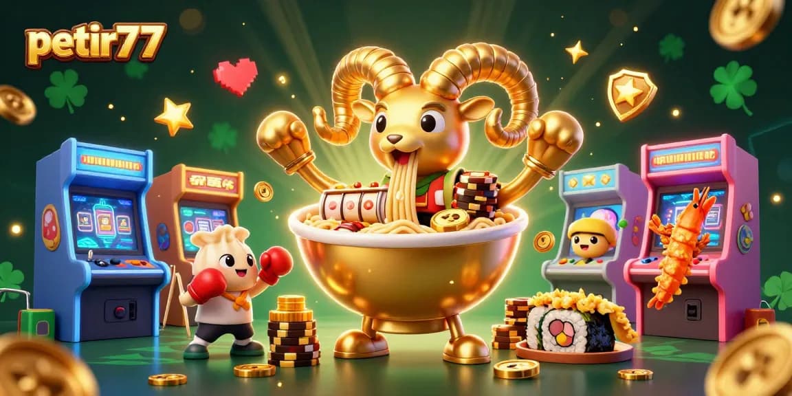 Experience the thrill of petir777 with colorful slot reels and lively casino characters in a vibrant 3D scene.