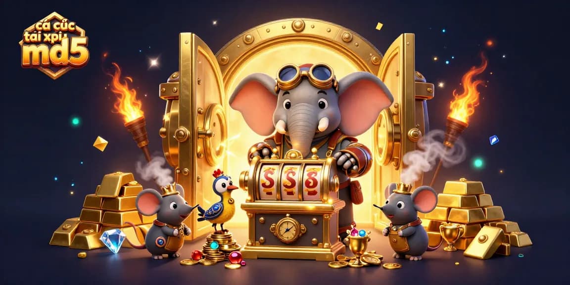 Experience explosive wins with cá cược tài xỉu md5 in this vibrant casino illustration.