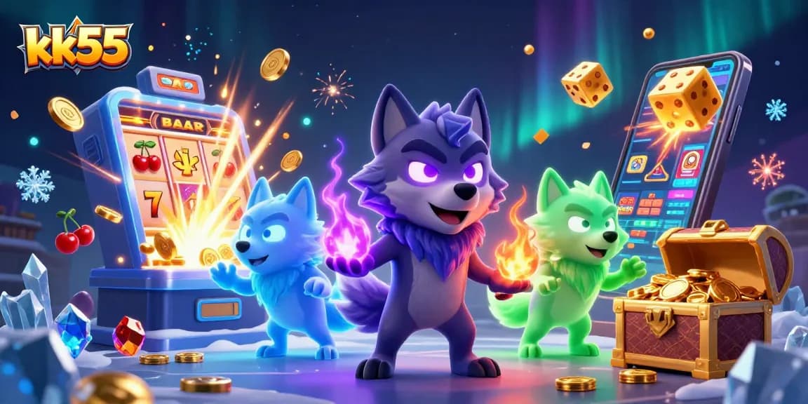 Engage in thrilling slots action at kk55 with captivating magical wolves and casino treasures.