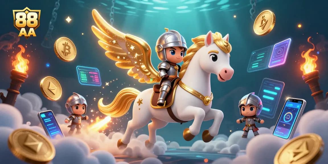 Experience thrilling gaming at 88 AA with a celestial knight racing through a cosmic casino.