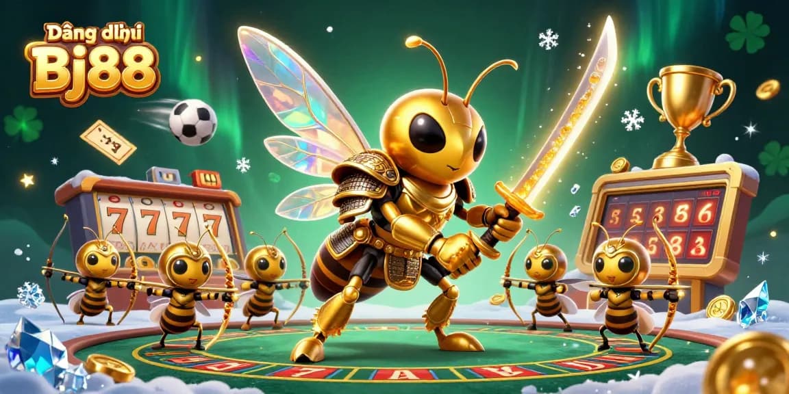Engage in thrilling gambling action with Đăng ký Bj88, featuring vibrant scenes of exciting casino elements and dynamic visuals.