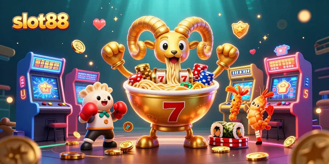 Menangkan slot88 dengan gulungan slot dan chip emas yang menarik pembaca di kasino online.