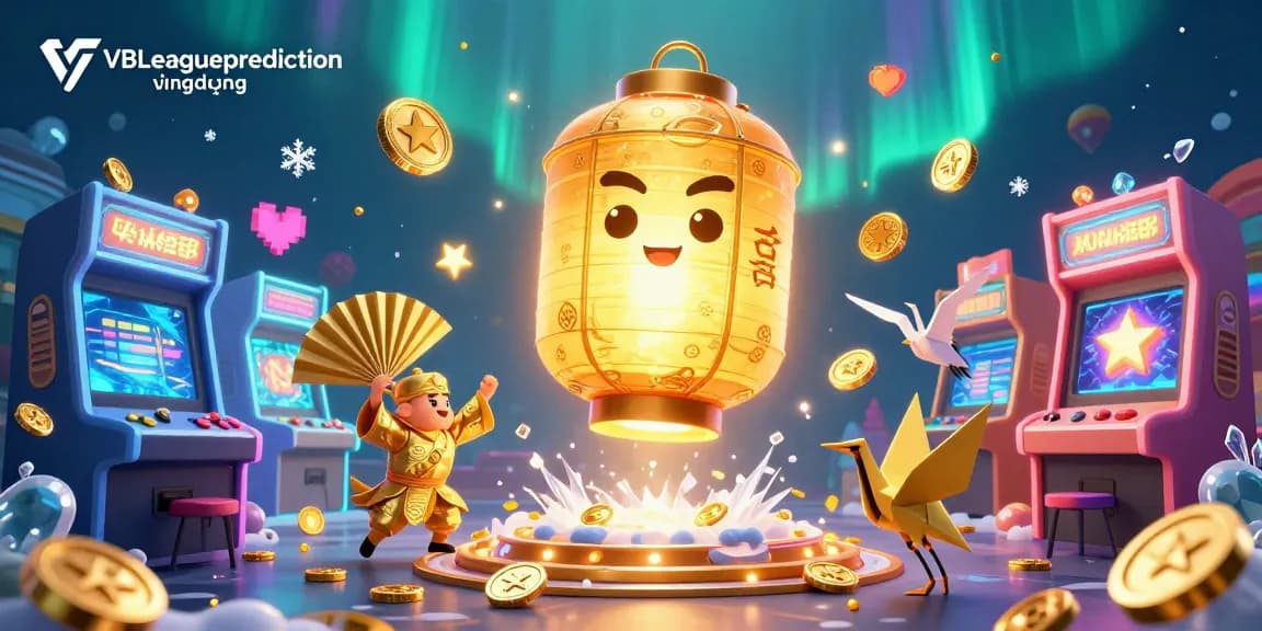 Experience the thrilling ambiance of VBLeaguepredictionứngdụng in an engaging casino scene with vibrant 3D illustrations.