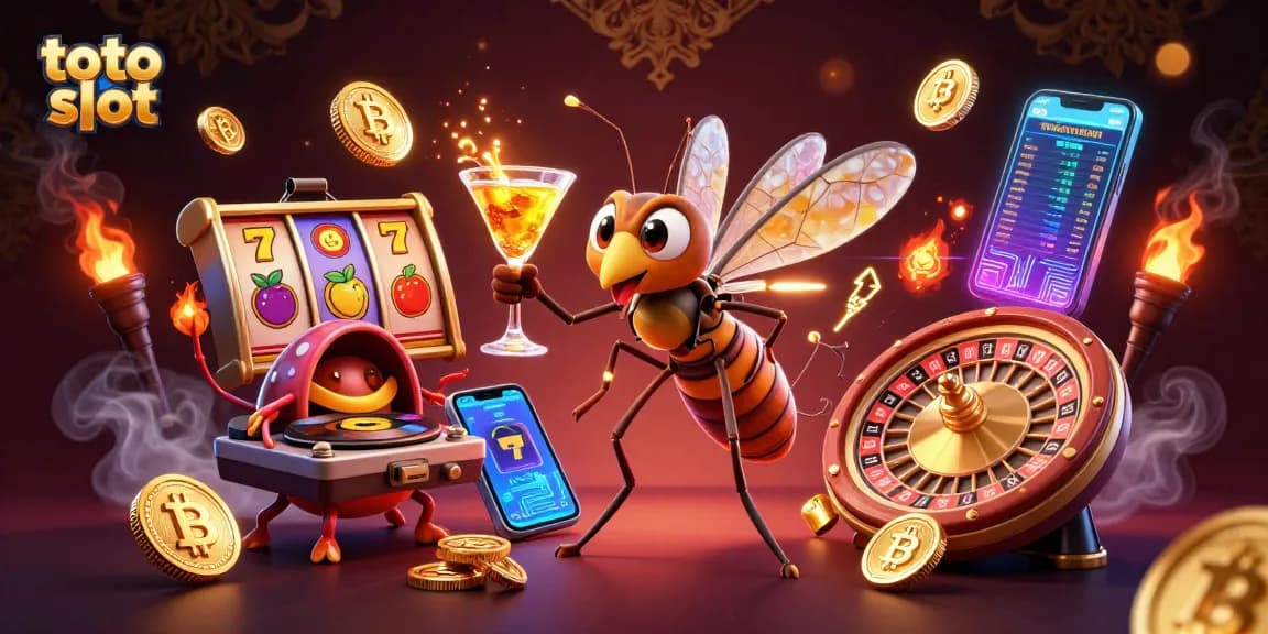 Experience the excitement of toto slot with vibrant characters and casino elements in an engaging scene.