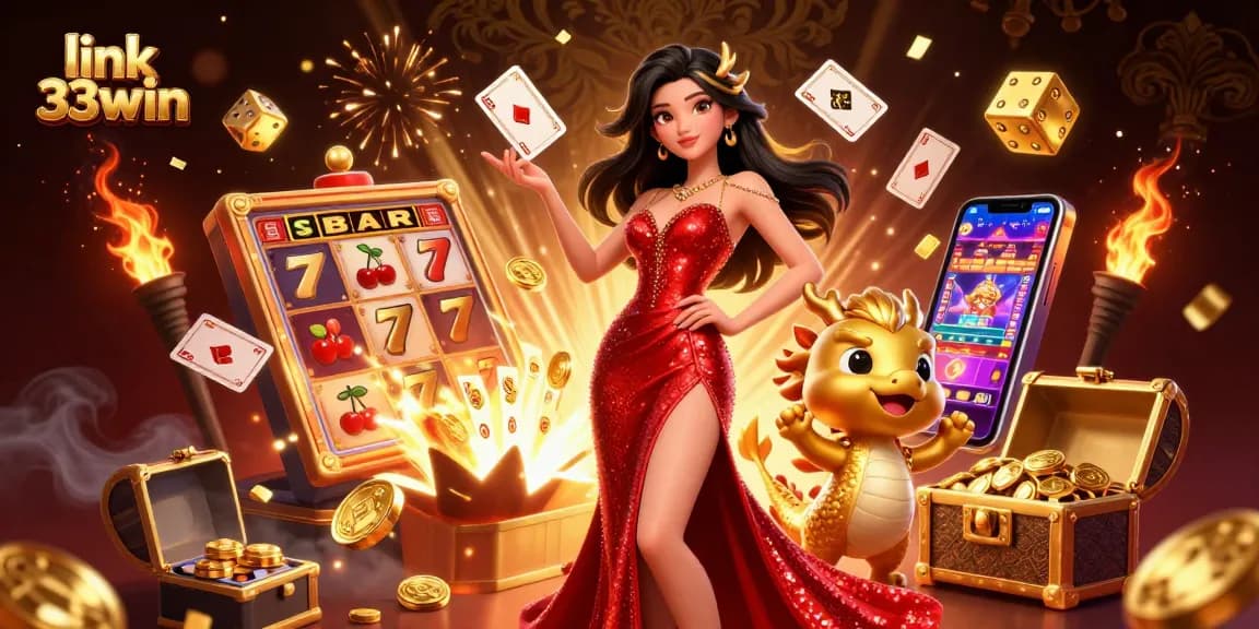 Engage in thrilling gameplay with link 33win's vibrant casino experience featuring exciting characters.