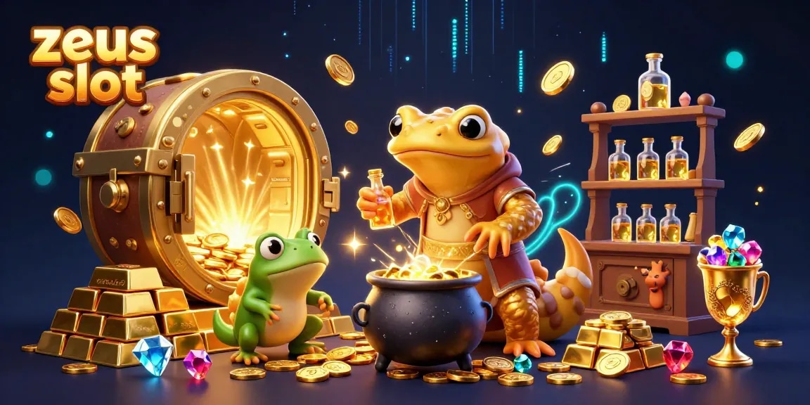 Spin the zeus slot reels in a vibrant casino scene with dazzling treasures and magic!