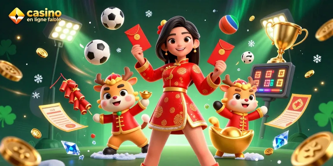Experience engaging gameplay at casino en ligne fiable featuring dynamic 3D illustrations and festive elements.