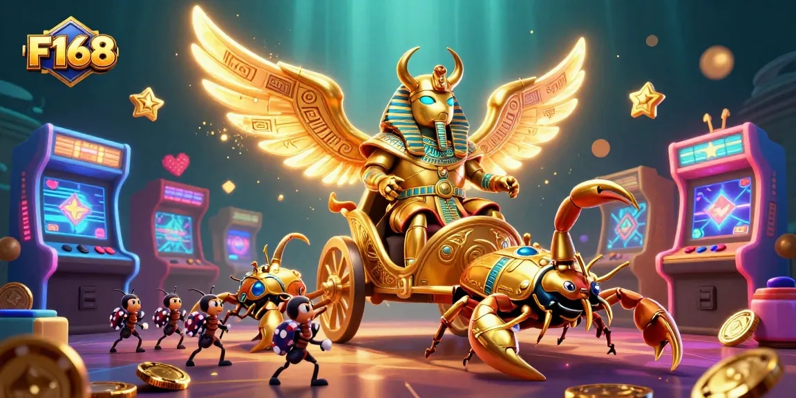 Engage in thrilling gameplay at F168 with vibrant casino characters and dynamic gaming elements.