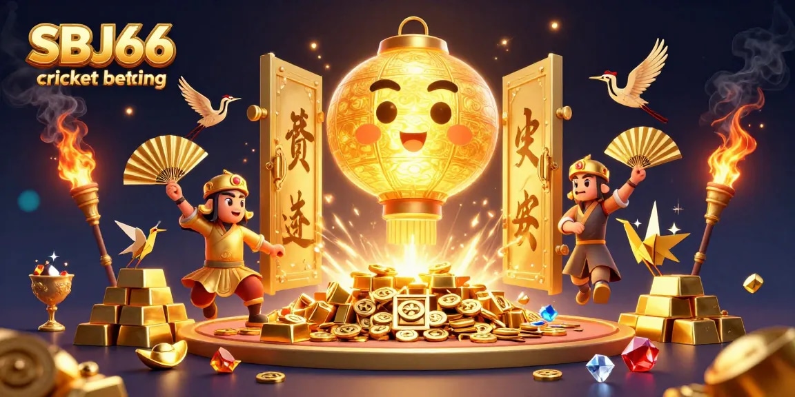 Engage in SBJ66 cricket betting with exciting golden elements and vibrant casino atmosphere.