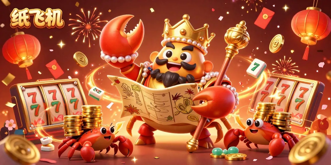 Engage with 纸飞机 at a vibrant online casino featuring a golden crab emperor and rich gaming elements.