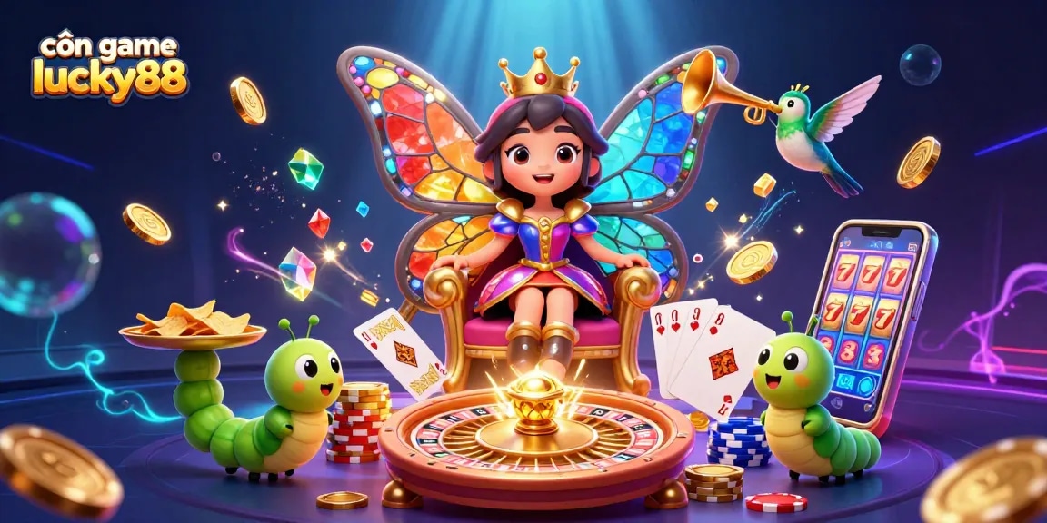 Experience thrilling gaming action with cổn game lucky88, showcasing vibrant casino elements.