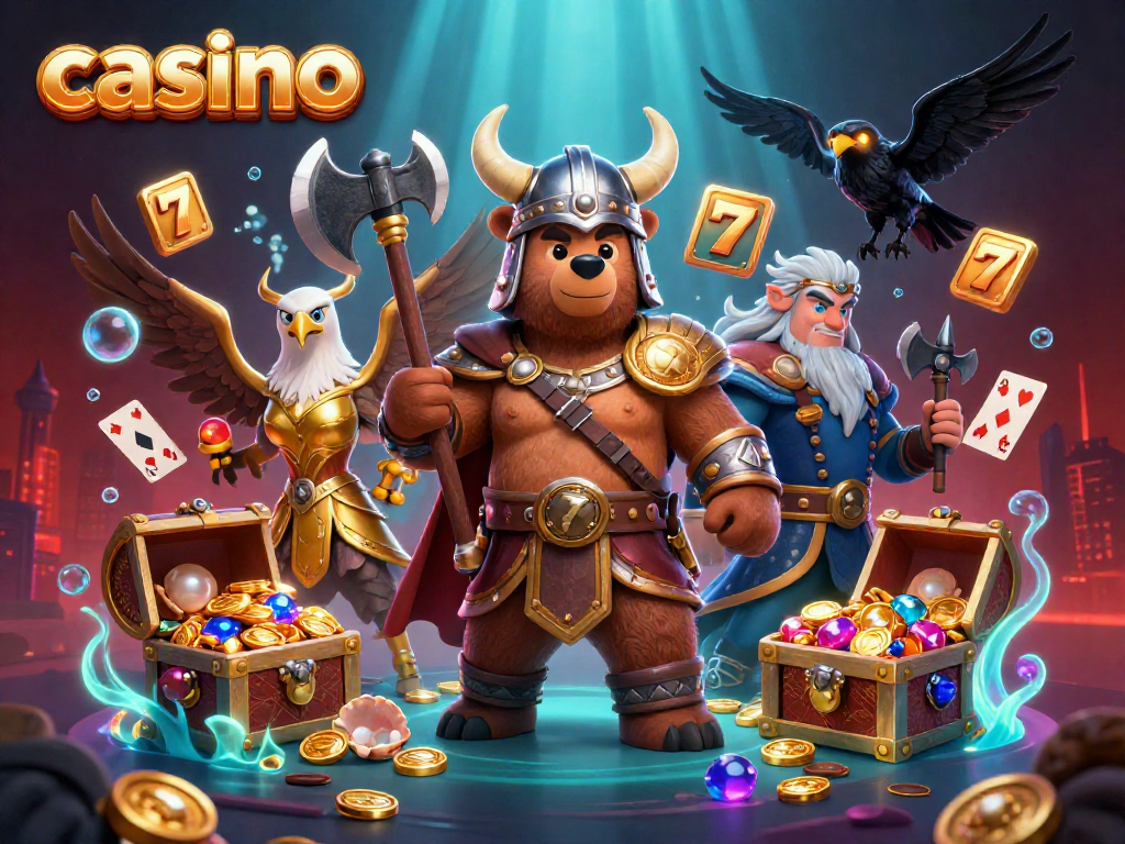 Engage in immersive gameplay at the casino with exciting slot reels and vibrant symbols.