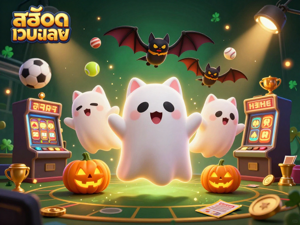 Experience thrilling gaming withสล็อตเว็บตรง at vibrant casinos featuring ghost cats and sports elements.
