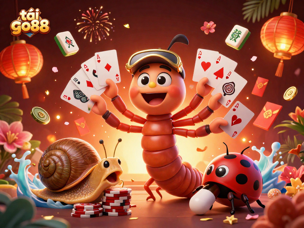Experience the thrill of tải go88 with a lively casino scene featuring colorful characters and exciting game elements.