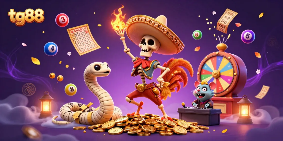 Experience thrilling gaming with tg88 in a vibrant 3D casino scene featuring dynamic lottery elements.