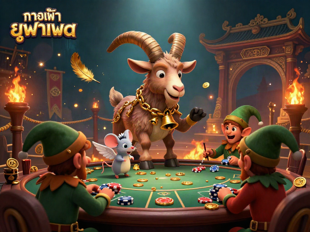 Experience the excitement of ทางเข้า ยูฟ่าเบท at a festive casino, with gremlins stealing chips and a Krampus host.