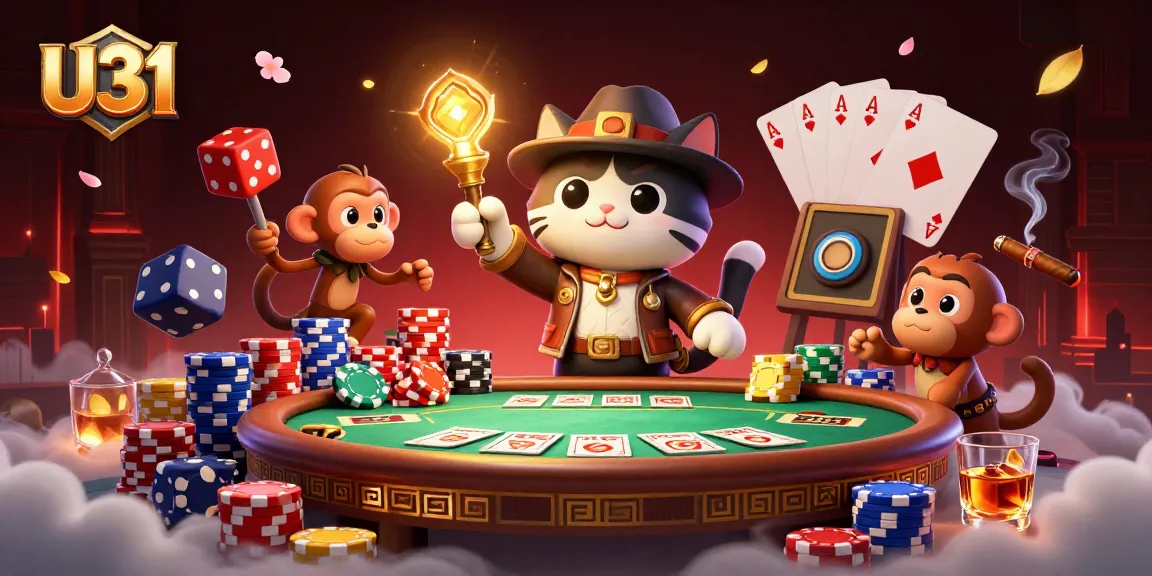 Engage with U31's thrilling 3D casino adventure filled with vibrant poker scenes and ancient treasure.