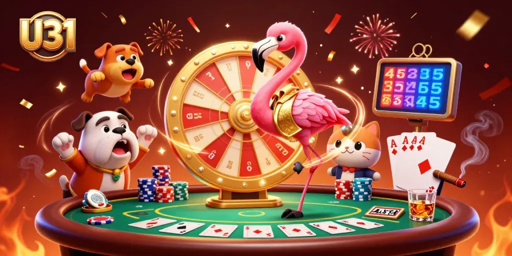 Experience thrilling U31 gaming with a vibrant 3D scene showcasing luck and excitement!