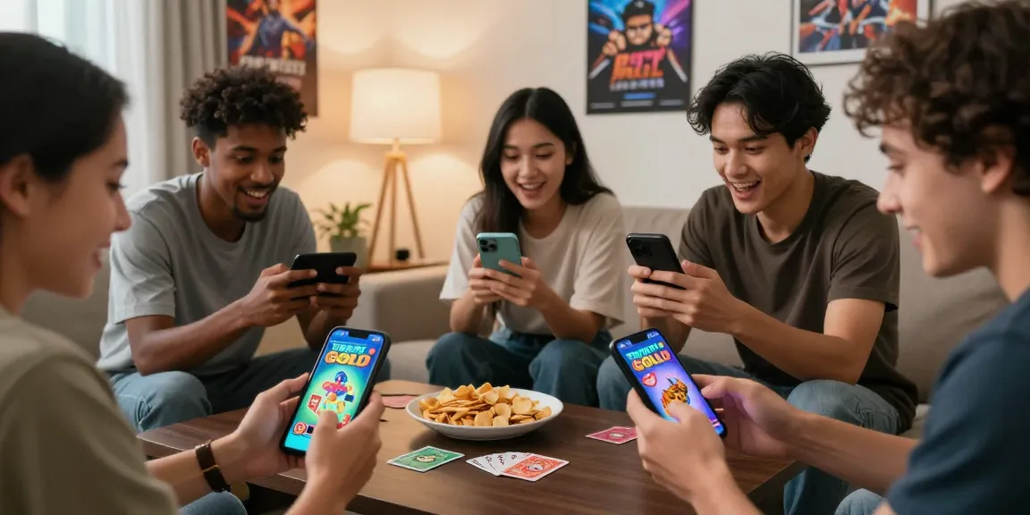 Engaged friends playing Teen Patti Gold on mobile devices; Click here to join the fun!