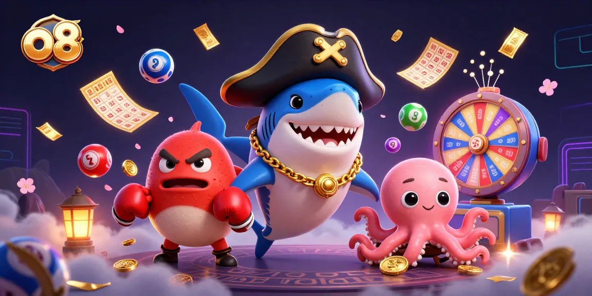 Experience thrilling action and lively fun with o8's colorful gambling scene featuring dynamic characters and vibrant game elements.