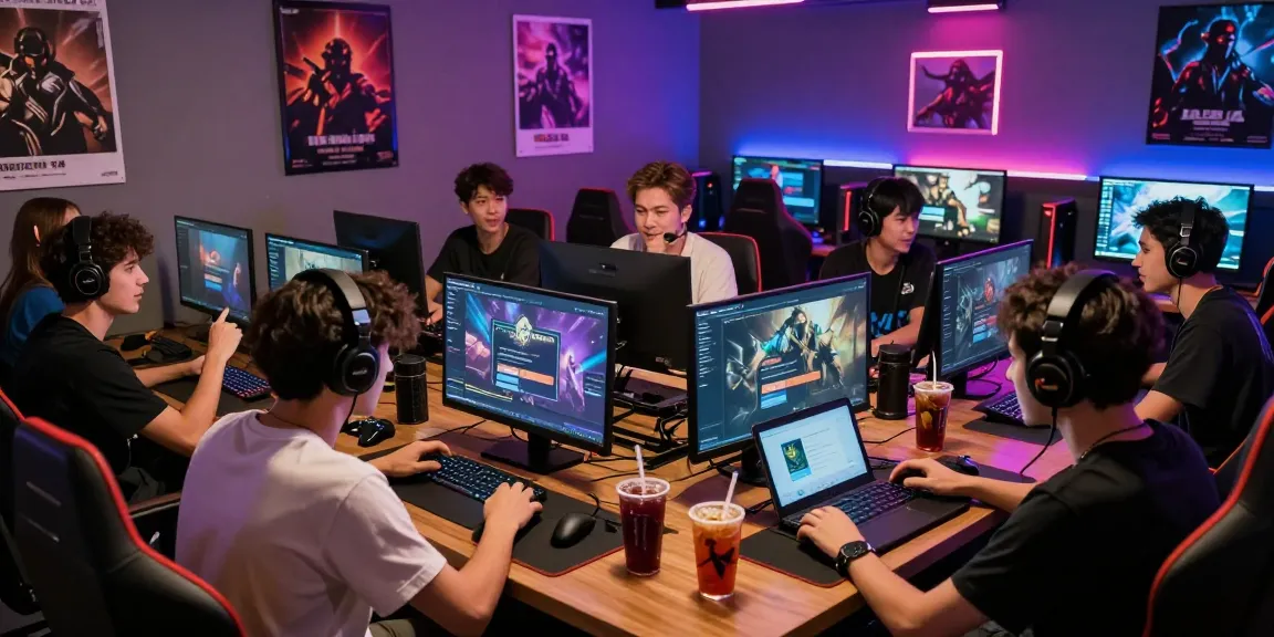 Raja Game login interface displayed in an electric gaming lounge with players strategizing.