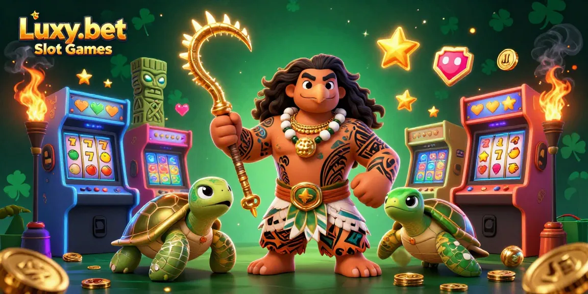 Engage with Luxy.bet Slot Games featuring vibrant demigod characters and dynamic gaming elements.